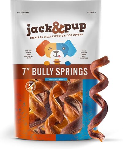 Jack&Pup Bully Rings | 4" Bully Stick Rings Single Ingredient Dog Treat, Rawhide Free Dog Chews (8 Ct) in Kuwait