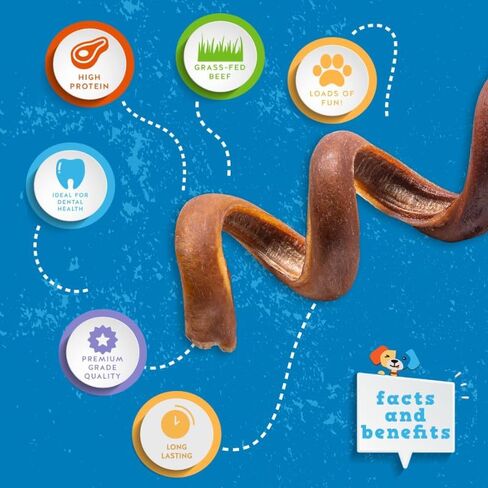 Jack&Pup Bully Rings | 4" Bully Stick Rings Single Ingredient Dog Treat, Rawhide Free Dog Chews (8 Ct) in Kuwait