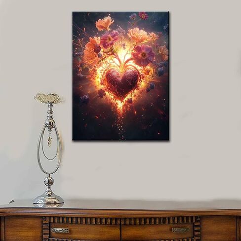 Graffitic Human Heart Diamond Painting DIY 5D,Numbering Kit, Human Organs Crystal Rhinestone Diamond Paintwork Anatomical Biology Artwork Hospital Home Decor Adults Street Art Gift(12''Wx 16''H) in Kuwait