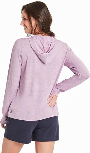 الحياة هي نساء جيد تتنفس Sunflowe LS Crusher Hooded Sun Tee ، البنفسجي الأرجواني ، كبير in Saudi Arabia