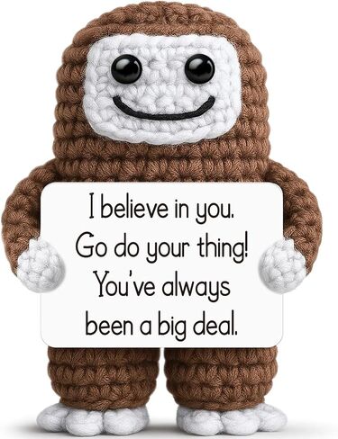 Mini Positive Large Foot Monster Birthday Gifts for Men Boss Teacher Coworker,Handmade Crochet Animal Christmas White Elephant Back to School Gifts for Him Teens Boys Kids,Unique Stocking Stuffer Idea in Kuwait