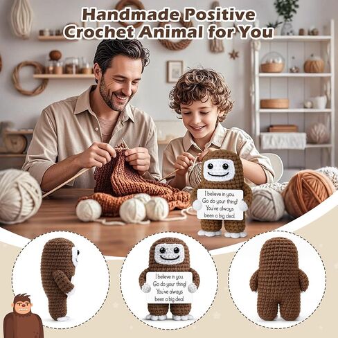 Mini Positive Large Foot Monster Birthday Gifts for Men Boss Teacher Coworker,Handmade Crochet Animal Christmas White Elephant Back to School Gifts for Him Teens Boys Kids,Unique Stocking Stuffer Idea in Kuwait