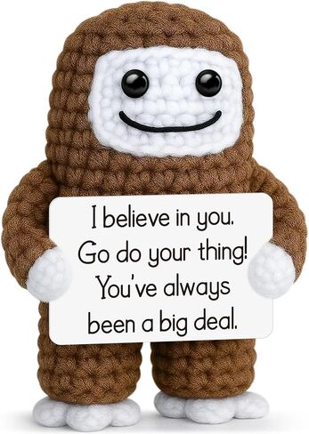 Mini Positive Large Foot Monster Birthday Gifts for Men Boss Teacher Coworker,Handmade Crochet Animal Christmas White Elephant Back to School Gifts for Him Teens Boys Kids,Unique Stocking Stuffer Idea in Kuwait