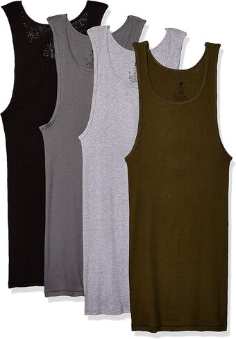 Hanes Men's FreshIQ ComfortSoft Dyed Tagless Tanks 4-Pack in Saudi Arabia