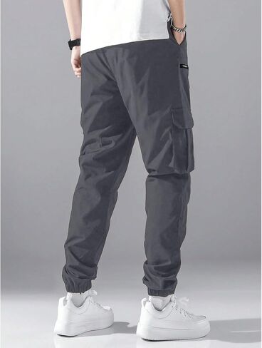 Mens Joggers with Pockets Drawstring Casual Lightweight Stretch Chino Pants Slim Fit Workout Golf Cargo Sweatpants in Saudi Arabia
