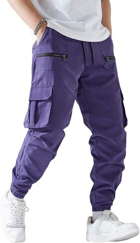 Mens Joggers with Pockets Drawstring Casual Lightweight Stretch Chino Pants Slim Fit Workout Golf Cargo Sweatpants in Saudi Arabia