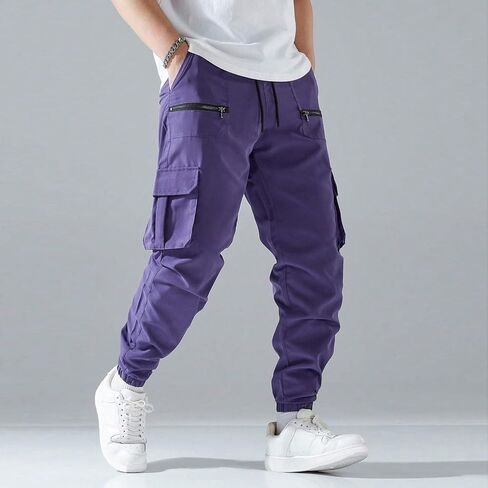 Mens Joggers with Pockets Drawstring Casual Lightweight Stretch Chino Pants Slim Fit Workout Golf Cargo Sweatpants in Saudi Arabia