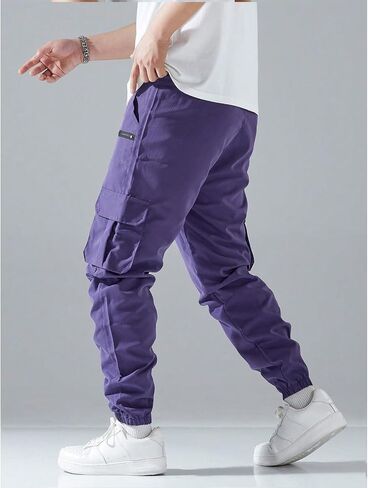 Mens Joggers with Pockets Drawstring Casual Lightweight Stretch Chino Pants Slim Fit Workout Golf Cargo Sweatpants in Saudi Arabia