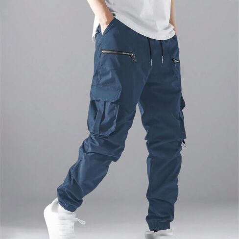 Mens Joggers with Pockets Drawstring Casual Lightweight Stretch Chino Pants Slim Fit Workout Golf Cargo Sweatpants in Saudi Arabia