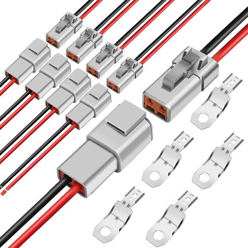 Linkstyle 5 Pair DTP 2Pin 12 AWG Cable Wire Connector, 2 Way DT Automotive Waterproof Electrical Connector Male Female Plug Wiring Harness in Saudi Arabia