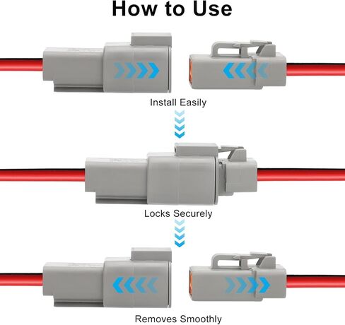Linkstyle 5 Pair DTP 2Pin 12 AWG Cable Wire Connector, 2 Way DT Automotive Waterproof Electrical Connector Male Female Plug Wiring Harness in Saudi Arabia