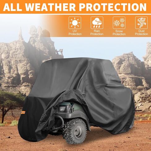 X AUTOHAUX UTV Cover for Kawasaki Mule SX Waterproof Side by Side Cover Outdoor Sun Rain Storage Protection 210D-PU Black 271x134x178cm in Saudi Arabia