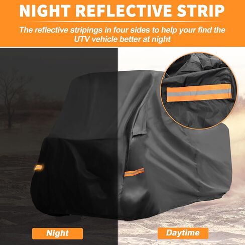 X AUTOHAUX UTV Cover for Kawasaki Mule SX Waterproof Side by Side Cover Outdoor Sun Rain Storage Protection 210D-PU Black 271x134x178cm in Saudi Arabia