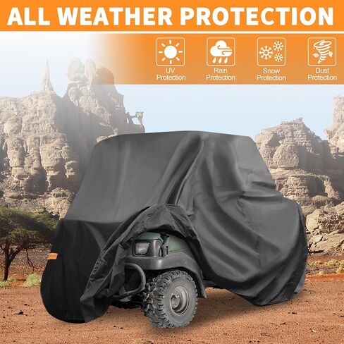 X AUTOHAUX UTV Cover for Kawasaki Mule SX Waterproof Side by Side Cover Outdoor Sun Rain Storage Protection 210D-PU Black 271x134x178cm in Saudi Arabia
