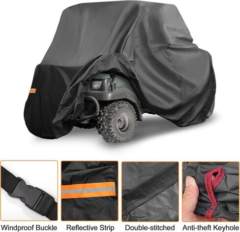 X AUTOHAUX UTV Cover for Kawasaki Mule SX Waterproof Side by Side Cover Outdoor Sun Rain Storage Protection 210D-PU Black 271x134x178cm in Saudi Arabia