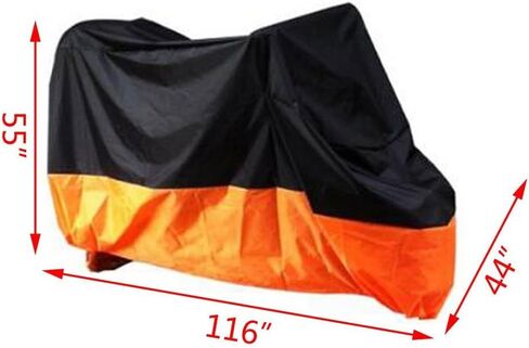 LEANINGTECH All Season Black&Orange Waterproof Sun Motorcycle cover, Fits up to 108" Harley Davison, Honda, Suzuki, Kawasaki, Yamaha,Street Glide Touring and More (XXXL) in Saudi Arabia