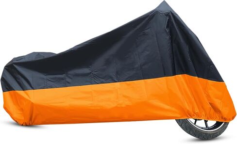 uxcell XXXL 190T Rain Dust Protector Black+Orange Scooter Motorcycle Cover 116" for Yamaha in Saudi Arabia
