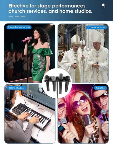 Multi microphone holder for wall (Aluminum) for Handheld Dynamic Wired and Wireless, Multiple Mic Organizer for Mic Stand, Rubber padding/Wall Mounted or Mounts to 5/8"-27 or 3/8"-16 threaded Stand in Kuwait