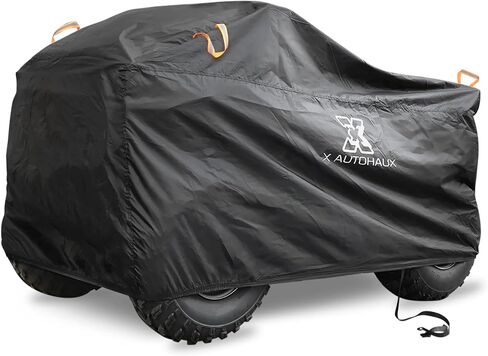 X AutoHaux XXL Quad ATV غطاء مقاوم للماء مقاوم لأمطار غبار مقاوم لجميع الأحوال الجوية حماية الغطاء الكامل لـ Polaris Outlaw 450 500 525 86.61x38.58x41.73inch Black in Saudi Arabia