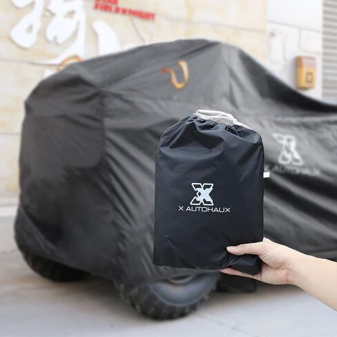X AutoHaux XXL Quad ATV غطاء مقاوم للماء مقاوم لأمطار غبار مقاوم لجميع الأحوال الجوية حماية الغطاء الكامل لـ Polaris Outlaw 450 500 525 86.61x38.58x41.73inch Black in Saudi Arabia