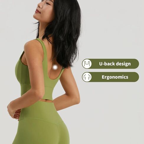 U-Back Sports Bra for Women Running Gym Sports Bra High Impact Sports Bras for Women Wirefree Padded Breathable Yoga Bra in Kuwait