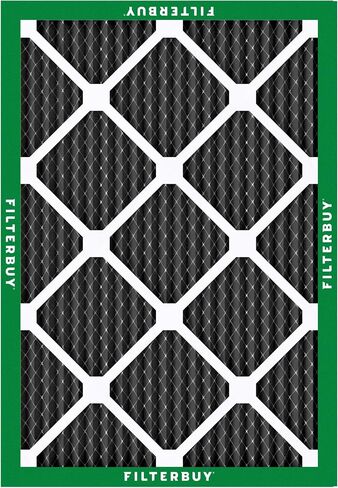 Filterbuy 16x25x1 فلتر هواء MERV 8 مزيل الرائحة (6 عبوات)، استبدال مرشحات هواء فرن HVAC AC المطوية بالكربون المنشط (الحجم الفعلي: 15.50 × 24.50 × 0.75 بوصة) in Saudi Arabia