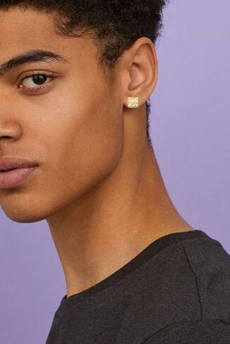Nugget Earrings Gold Nugget Earrings for Men Gold Earring for Men 925 Sterling Silver 14K Gold Plated Best Earring for Sensitive Ears Gleaming Gift Choice in Saudi Arabia
