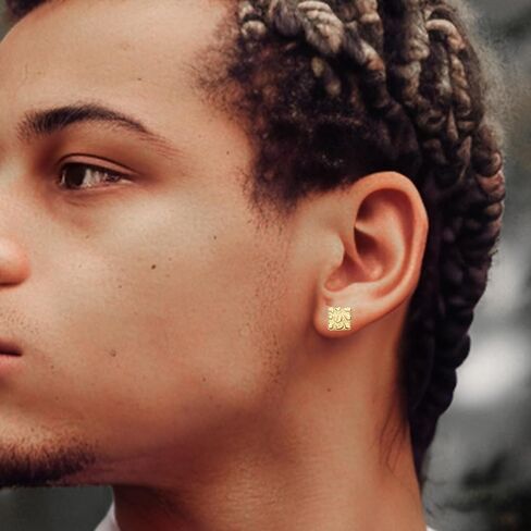 Nugget Earrings Gold Nugget Earrings for Men Gold Earring for Men 925 Sterling Silver 14K Gold Plated Best Earring for Sensitive Ears Gleaming Gift Choice in Saudi Arabia
