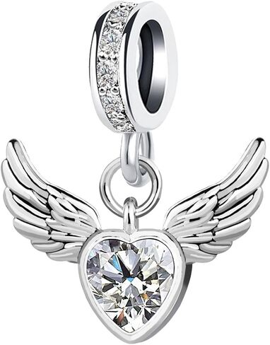 Kunbead Guardian Angel Wings Heart Starsteston Dangle Charms متوافق مع سوار Pandora Charm للنساء in Saudi Arabia