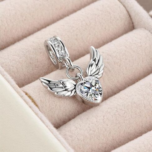 Kunbead Guardian Angel Wings Heart Starsteston Dangle Charms متوافق مع سوار Pandora Charm للنساء in Saudi Arabia