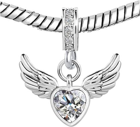 Kunbead Guardian Angel Wings Heart Starsteston Dangle Charms متوافق مع سوار Pandora Charm للنساء in Saudi Arabia