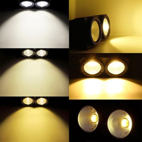 4x100w Cob Led Par Lights, Cob Led DMX Blinder Stage Lights, Blinders Light Cob 4 Eye Matrix Par Lights for Stage Lighting, Cold+Warm White Color Party Lights Dj Disco Lights for Wedding Parties in Kuwait