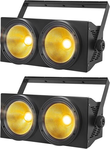 4x100w Cob Led Par Lights, Cob Led DMX Blinder Stage Lights, Blinders Light Cob 4 Eye Matrix Par Lights for Stage Lighting, Cold+Warm White Color Party Lights Dj Disco Lights for Wedding Parties in Kuwait