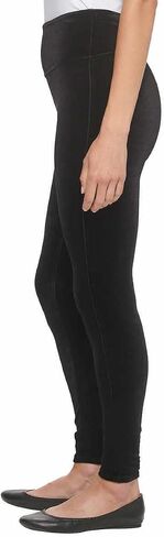 Andrew Marc Womens Lightweight Velvet Leggings (Large, Black) in Saudi Arabia