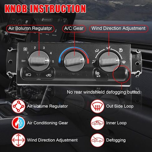 599-266 Front Climate Control Module Panel for GMC Sierra， for Chevy Silverado 1999-2002,/15054697/15753264/19244873/9361355 Heater A/C Control Switch Air Conditioning Climate Control Module in Saudi Arabia