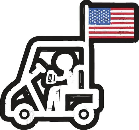 Golf Cart American Flag Sticker Laptop USA Stickers Funny Beer Golfing Drinking Golfer Patriotic Flag, Outdoor car Decals Vinyl Bumper Sticker Golf Ball Window Decal Golf Ball. in Kuwait