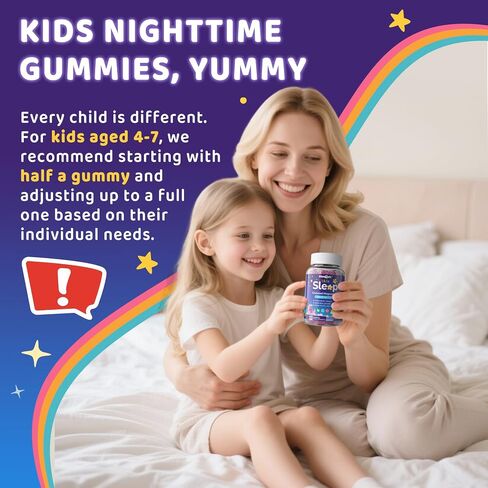 Kids Sleep Gummies, NO Melatonin Sleep Aid Gummies w/Magnesium Glycinate, Magnesium Malate, L-Theanine, Lavender, B6, Zinc, D3K2 for Restful Sleep, Relax Brain & Muscle, Immune Support, Non-GMO 2Pack in Saudi Arabia