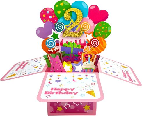 ZOOYOO Happy 1st Birthday Card,3D Pop Up First Birthday Greeting Card for Baby Boy,Son,Grandson,Nephew with 1 Envelop,1 Message Card(Blue) in Kuwait