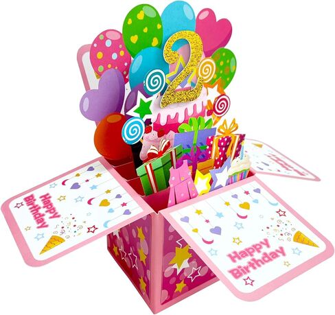 ZOOYOO Happy 1st Birthday Card,3D Pop Up First Birthday Greeting Card for Baby Boy,Son,Grandson,Nephew with 1 Envelop,1 Message Card(Blue) in Kuwait