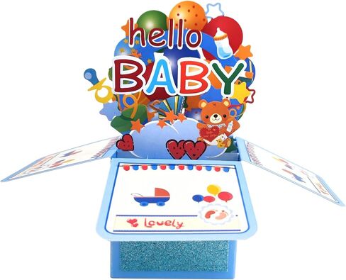 ZOOYOO Happy 1st Birthday Card,3D Pop Up First Birthday Greeting Card for Baby Boy,Son,Grandson,Nephew with 1 Envelop,1 Message Card(Blue) in Kuwait