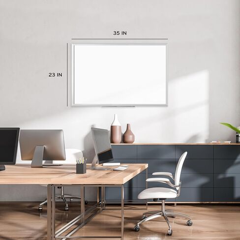 U Brands Magnetic Dry Erase Board Value Set, 23 x 35 Inches, Silver Aluminum Frame Includes Marker and Magnet in Saudi Arabia