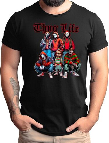 Thug Life Horror Shirt - Horror Graphic T-shirt & Sweatshirt - Thug Life Halloween Menacing Masks Unisex Shirts (T-shirt) in Kuwait