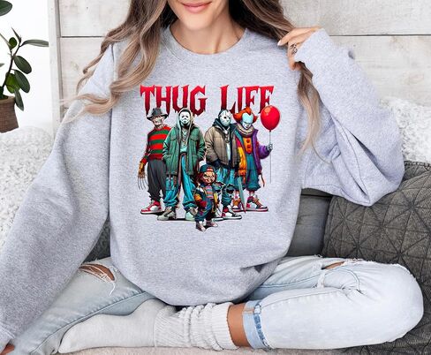 قميص رعب Thug Life - قميص رعب وبلوزات - Thug Life Halloween Menging Dasks Disings (T -Shirt) in Kuwait