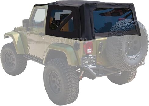 متوافق مع بديل أعلى على نمط المصنع ، بديل أعلى مع Rangler 2 Door 2010-2018 ، Sailcloth Vinyl ، Black in Saudi Arabia