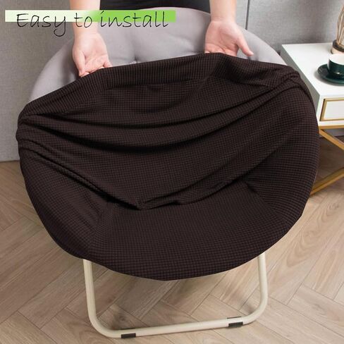 كرسي صحن أغطية تمتد جولة قمر صحن الكرسي غلاف Slipcovers Jacquard قابلة للطي كرسي الغلاف كرسي مريح كرسي حامي لغرفة النوم 2 قطع الأزرق in Kuwait