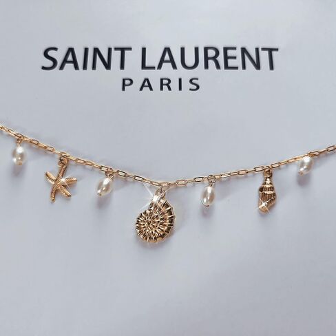 Charm Necklace for Women - Dainty Gold Beach Necklace Cute Shell Necklaces Charm Accessory Beach Starfish Pendant Preppy Stuff Summer Jewelry in Kuwait