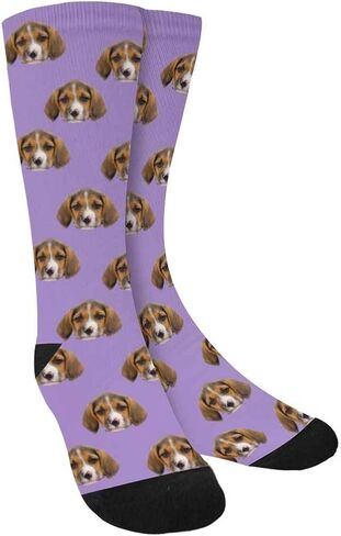 Personalized Photo Socks Add Pet Face on Crew Socks for Men Women Boy Girl Turn Your Dog Cat Face into Socks in Saudi Arabia