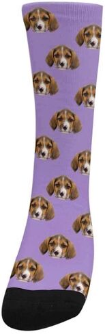 Personalized Photo Socks Add Pet Face on Crew Socks for Men Women Boy Girl Turn Your Dog Cat Face into Socks in Saudi Arabia