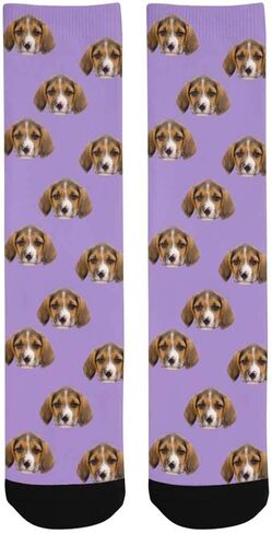 Personalized Photo Socks Add Pet Face on Crew Socks for Men Women Boy Girl Turn Your Dog Cat Face into Socks in Saudi Arabia
