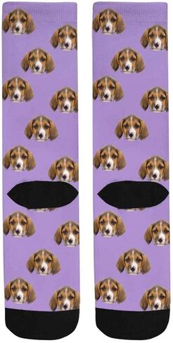 Personalized Photo Socks Add Pet Face on Crew Socks for Men Women Boy Girl Turn Your Dog Cat Face into Socks in Saudi Arabia